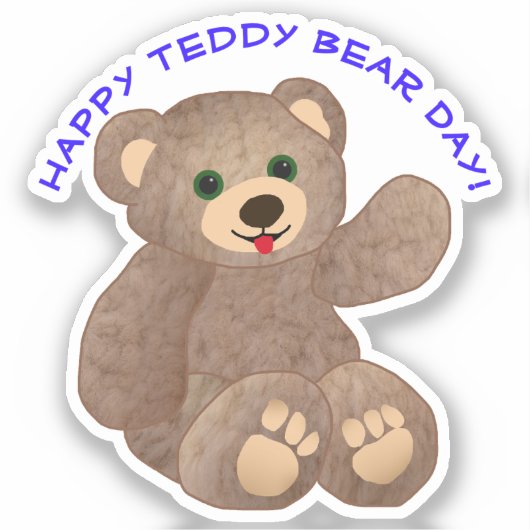 Teddy Bear Day Sticker (Voorkant)