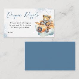 Teddy Bear Diaper Raffle Boy Baby shower Informatiekaartje