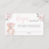 Teddy Bear Diaper Raffle Card Informatiekaartje (Voorkant)