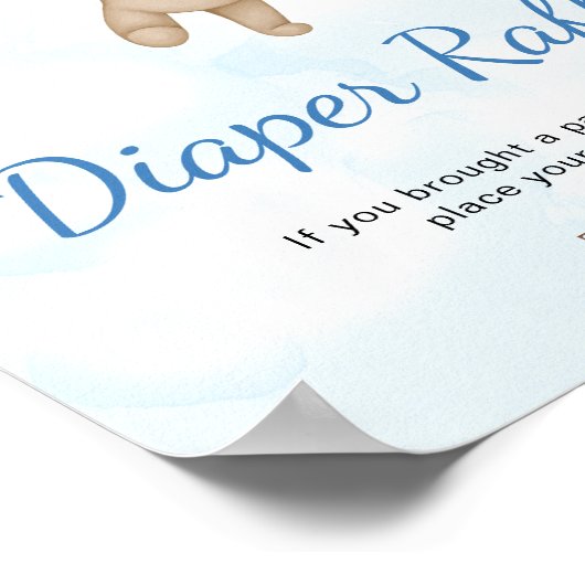 Teddy Bear Diaper Raffle Poster (Coin)