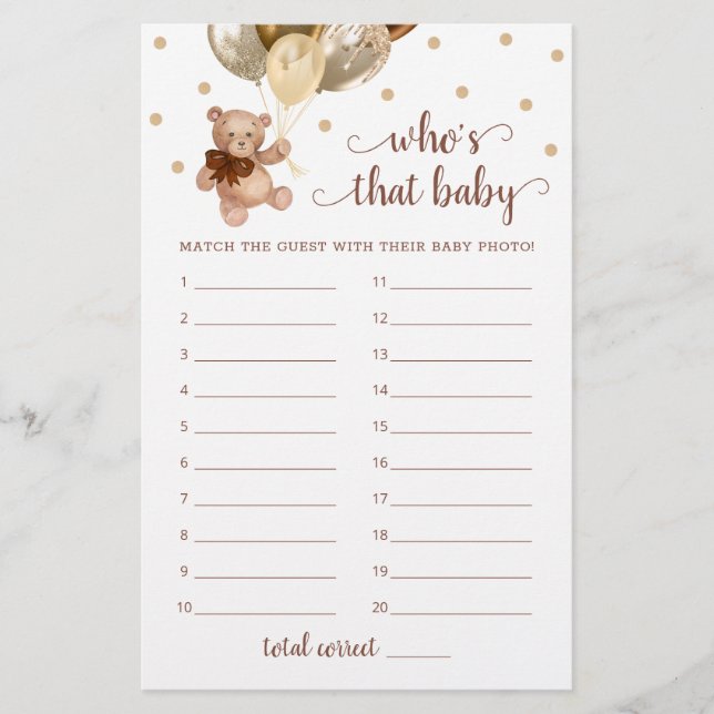 Teddy Bear die dat Baby shower fotospel is (Voorkant)