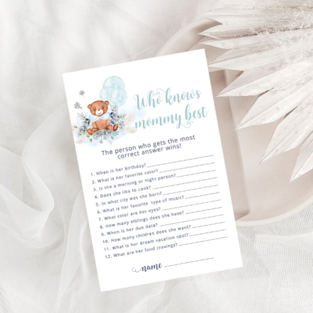 Teddy Bear die weet mama beste Baby shower spel (Creator heeft geüpload)