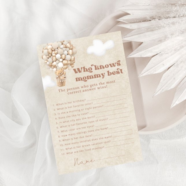Teddy Bear die weet mama beste Baby shower spel (Creator heeft geüpload)