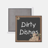 Teddy Bear Dirty Plats Lave-vaisselle Magnet (Recto/Verso)