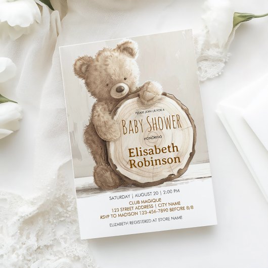Teddy Bear Douche Invitation personnalisée