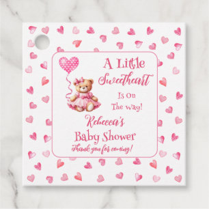Teddy Bear Een Kleine Liefje Meisje Baby shower Bedankjes Labels