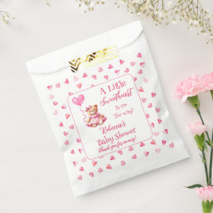 Teddy Bear Een Kleine Liefje Meisje Baby shower Bedankzakje