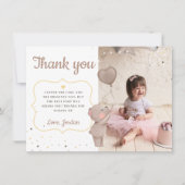 Teddy Bear Eerste verjaardag Dank je wel Kaart (Voorkant)