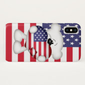 Teddy Bear en Big USA Flag Heart Case-Mate iPhone Case (Achterkant (horizontaal))