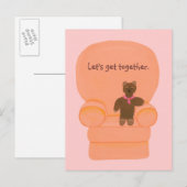 Teddy Bear en chaise, rassemblons les invitations (Devant / Derrière)