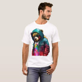 Teddy Bear en de stijl van de rapper T-shirt (Voorkant volledig)