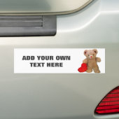 Teddy Bear en Heart met Jouw tekst Bumpersticker (Op auto)