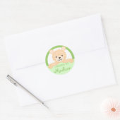 Teddy Bear Étiquette de la propriété (vert) (Enveloppe)