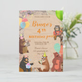 Teddy Bear Explorer Invitation Anniversaire (Debout devant)