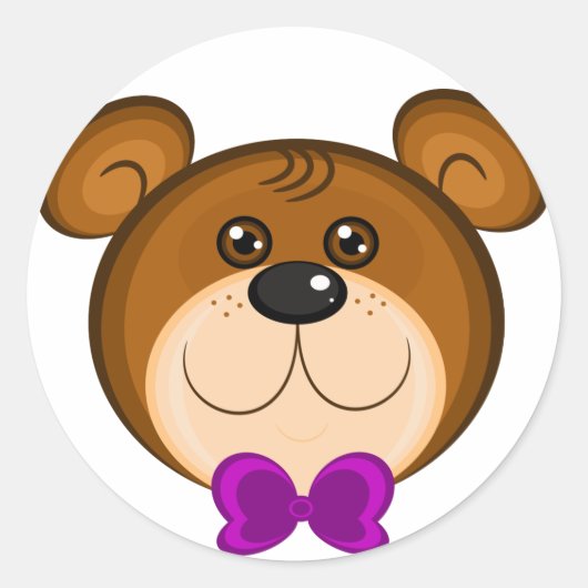 Teddy Bear Face Ronde Sticker (Voorkant)
