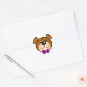 Teddy Bear Face Ronde Sticker (Envelop)