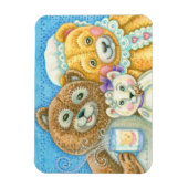 TEDDY BEAR FAMIY MAGNET *Customize Magneet (Verticaal)
