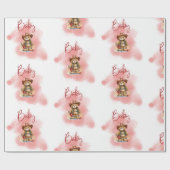 Teddy Bear Fireman Boy Baby shower Cadeaupapier (Vlak)