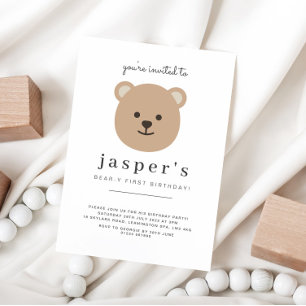 Teddy Bear First Birthday Kaart