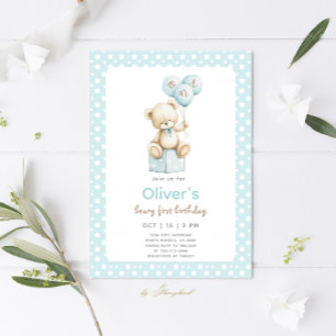 Teddy Bear First Birthday Kaart