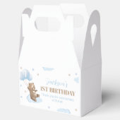 Teddy Bear First Birthday Party Favor Box Bedankdoosjes (Geopend)