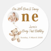 Teddy Bear First Birthday Stickers (Voorkant)
