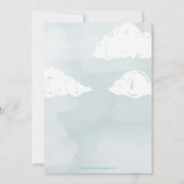 Teddy Bear Floating with Balloons Boy Baby shower Kaart (Achterkant)