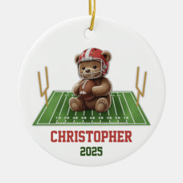 Teddy Bear Football Ornament voor jongens