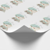 Teddy Bear for Baby Script Baby shower Wrapping Cadeaupapier (Hoek)