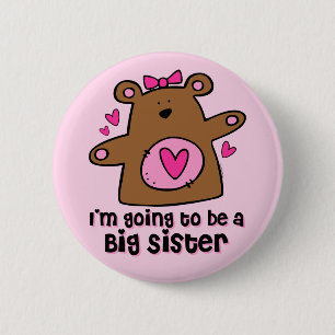 Teddy Bear Future Big Sister Pin Ronde Button 5,7 Cm