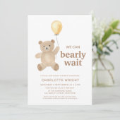 Teddy Bear Gender-Neutral Baby Shower Kaart (Staand voorkant)