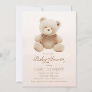 Teddy Bear Gender Neutral Baby shower Kaart