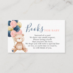 Teddy Bear Gender Reopenbaart me met een boekenkaa Informatiekaartje