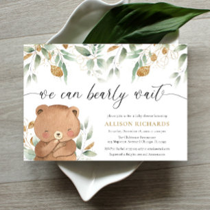 Teddy Bear genderneutraal groen baby shower Kaart