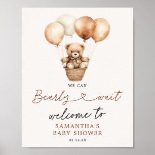 Teddy Bear Genderneutraal Welkom Baby shower Poster