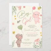 Teddy Bear Genre Reveillez Invitation (Devant / Derrière)