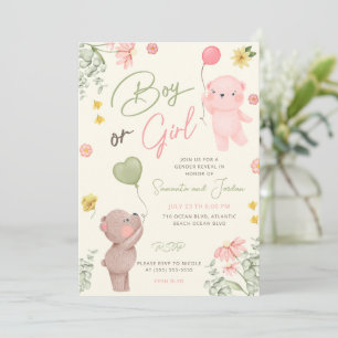 Teddy Bear Genre Reveillez Invitation