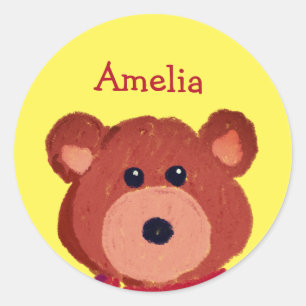 Teddy Bear - Gepersonaliseerd Ronde Sticker
