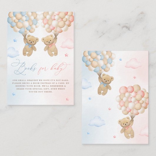 Teddy Bear Geslacht onthullen Boek Aanvraag Informatiekaartje (Voorkant / Achterkant)