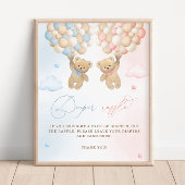 Teddy Bear Geslacht Onthulling Luier Raffle Poster