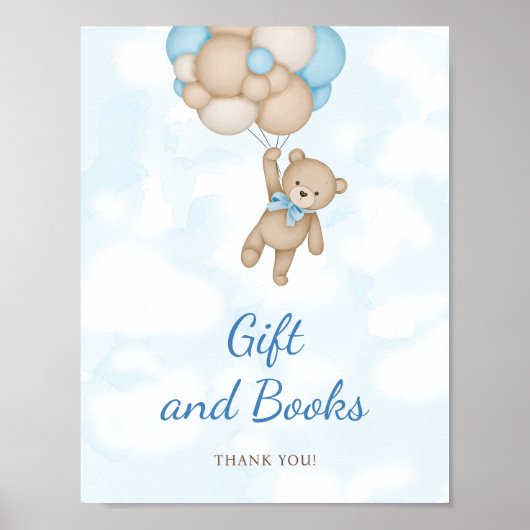 Teddy Bear Gift and Books Poster (Devant)