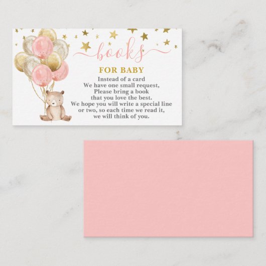 Teddy Bear Girl Apportez une carte de livre (Devant / Derrière)