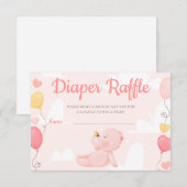 Teddy Bear Girl Baby shower Déchets Carte Raffle (Devant / Derrière)