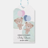 Teddy Bear Girl en Boy Twins Cadeaulabel (Voorkant)