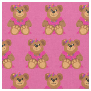 Teddy Bear Girl in Dress Cute Stof