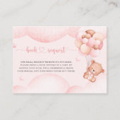 Teddy Bear Girl Pink Book Request Enclosure Card Informatiekaartje (Voorkant)
