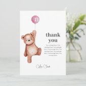 Teddy Bear Girl Premier anniversaire Carte de reme (Debout devant)