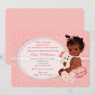 Teddy Bear Girls Baby Shower Uitnodigingen 5