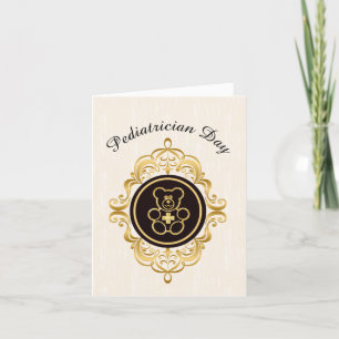 Teddy Bear Gold Outline Pediatrische Bedankt Card Kaart