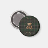 Teddy Bear Green Tartan  Magneet (Voorkant / Achterkant)